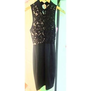 Black Halter Style Cocktail Dress In Size Small